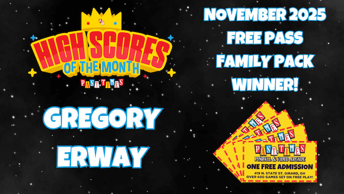 November 2025 Monthly High Scores Family Pack Winner